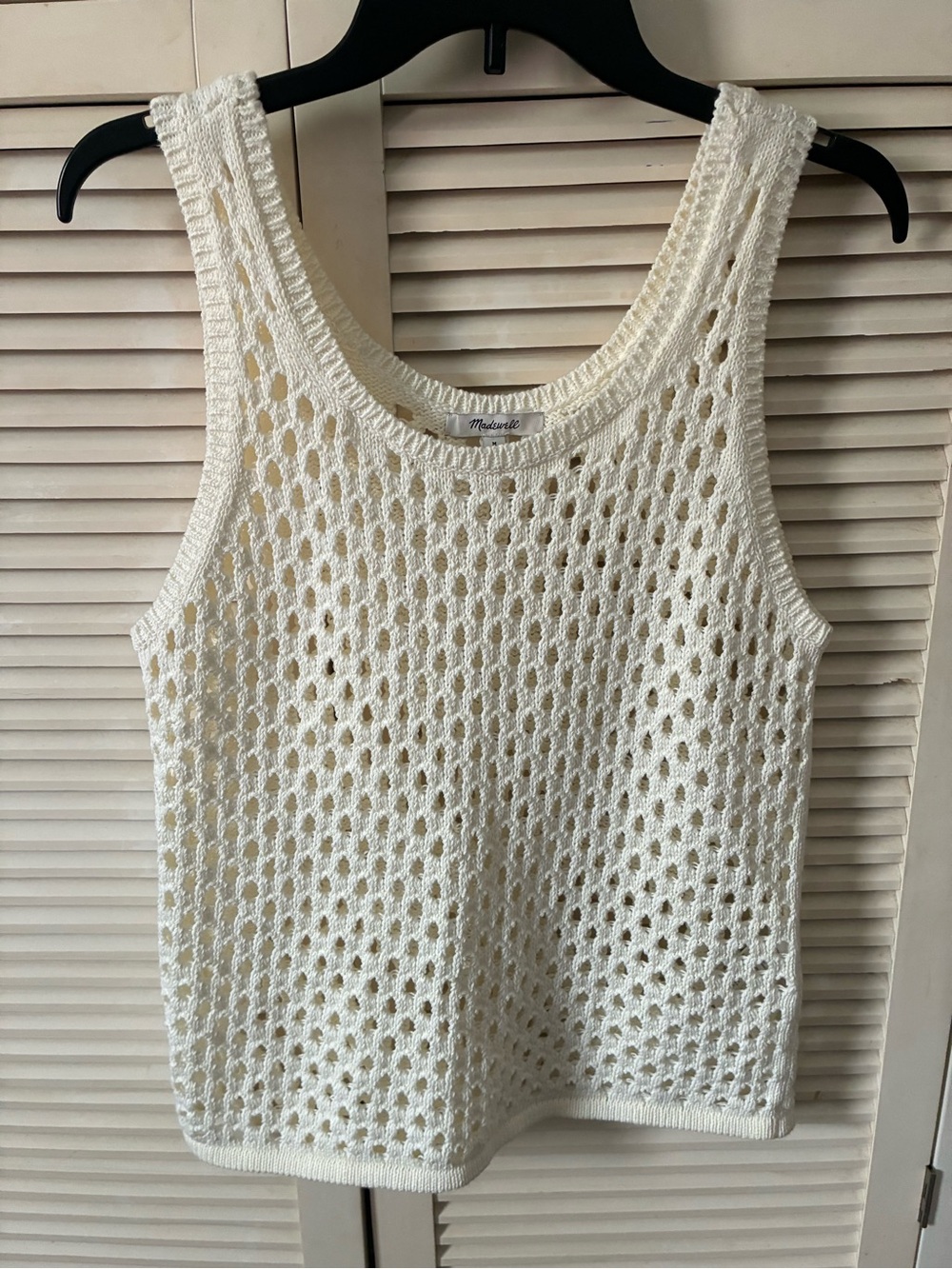 Madewell Cream Crochet Open-Knit Tank